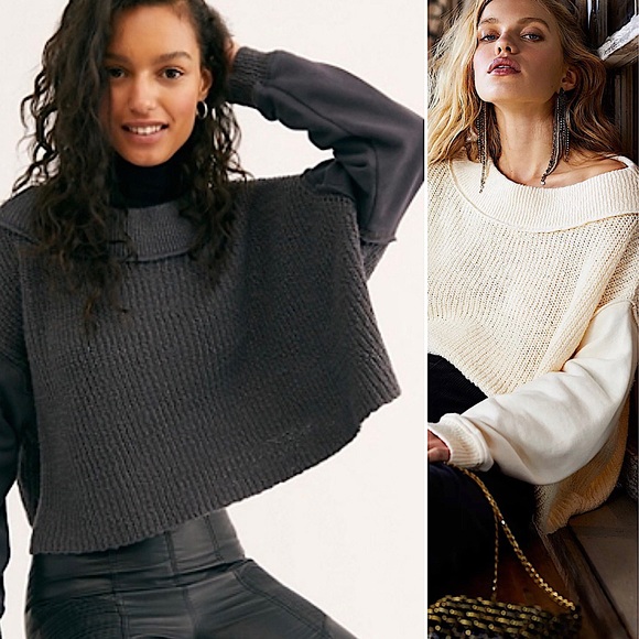 Free People Sweaters - Free People Never Leaving Off the Shoulder Pullover | Charcoal | Women’s Medium